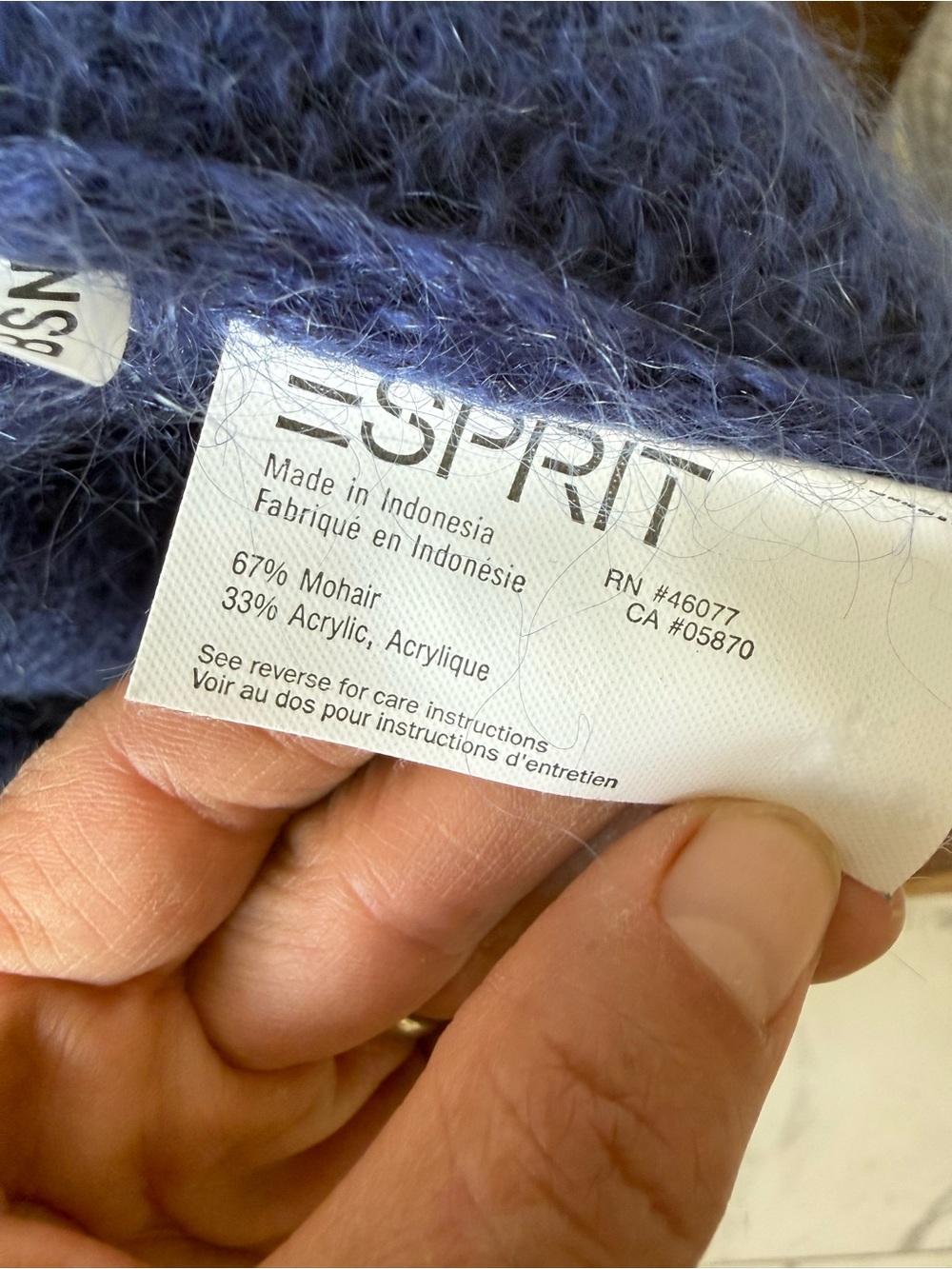 Esprit Vintage Women's Mohair-Blend Scoop Neck Sweater - Periwinkle - Picture 5 of 7